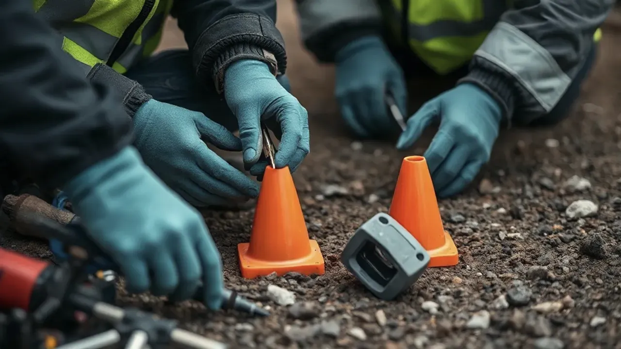 Tools and site markers used in Drone aerial survey
