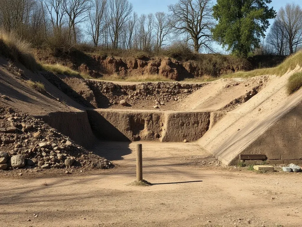 The site involved in former chalk pit ground, near Gravesend, seen from a distance
