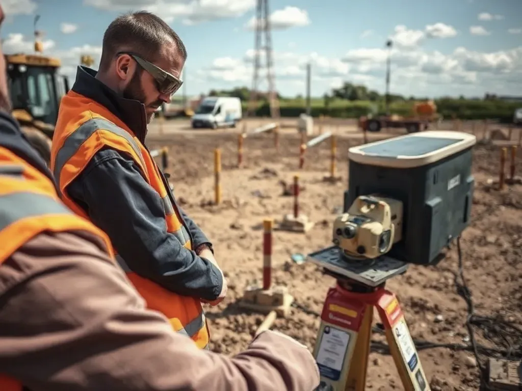 A professional carrying out ground penetrating radar near Gravesend