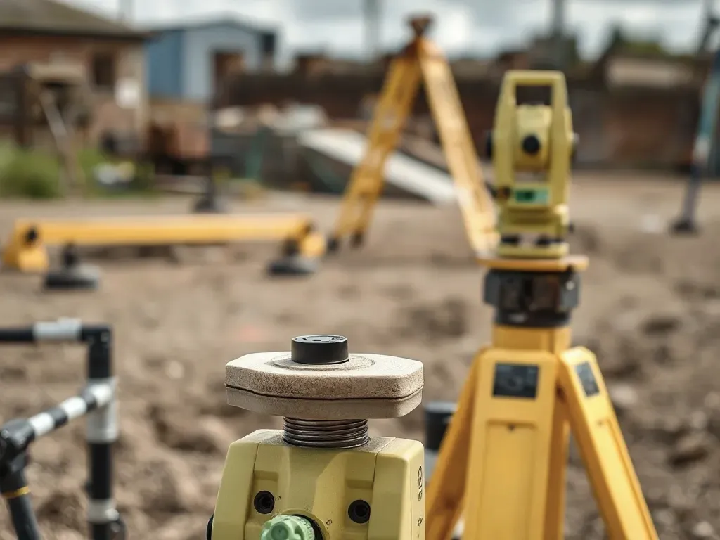 Tools and site markers used in spot levels and contours